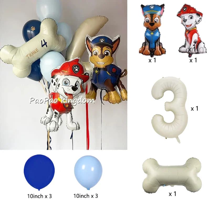 Paw Patrol Cartoon Balloon Chase Skye Marshall Rubble Foil Balloon Kid Birthday Party Supplies Photo Prop Home Decor Baby Shower - 2