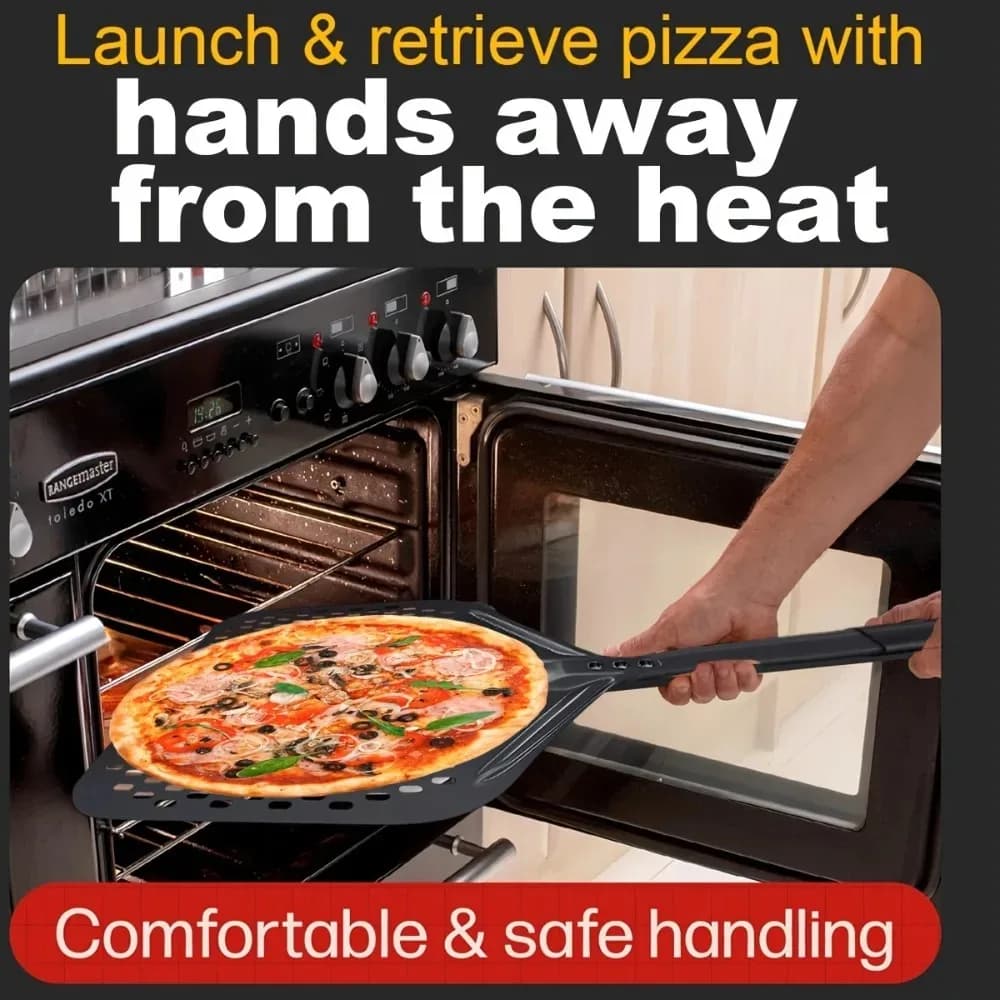 1 قطعة الفولاذ المقاوم للصدأ البيتزا قشر مثقب عدم الانزلاق أداة فرن المهنية لمطعم اكسسوارات المطبخ المنزل ​ - 5