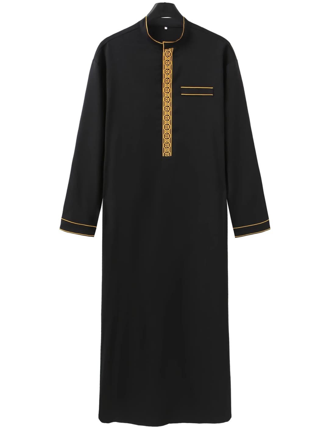 Islamic muslim Arabic men's robe long sleeve embroidered stand collar arabian thobe for men - 3