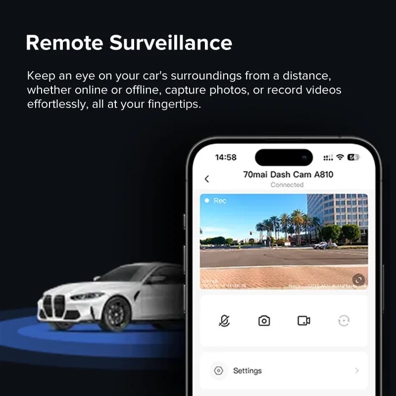 70mai 4G Hardwire Kit UP04 Only for 70mai Dash Cam Omni X200 / 70mai 4k A810 dash cam / 70mai Dsh Cam A510 - 4