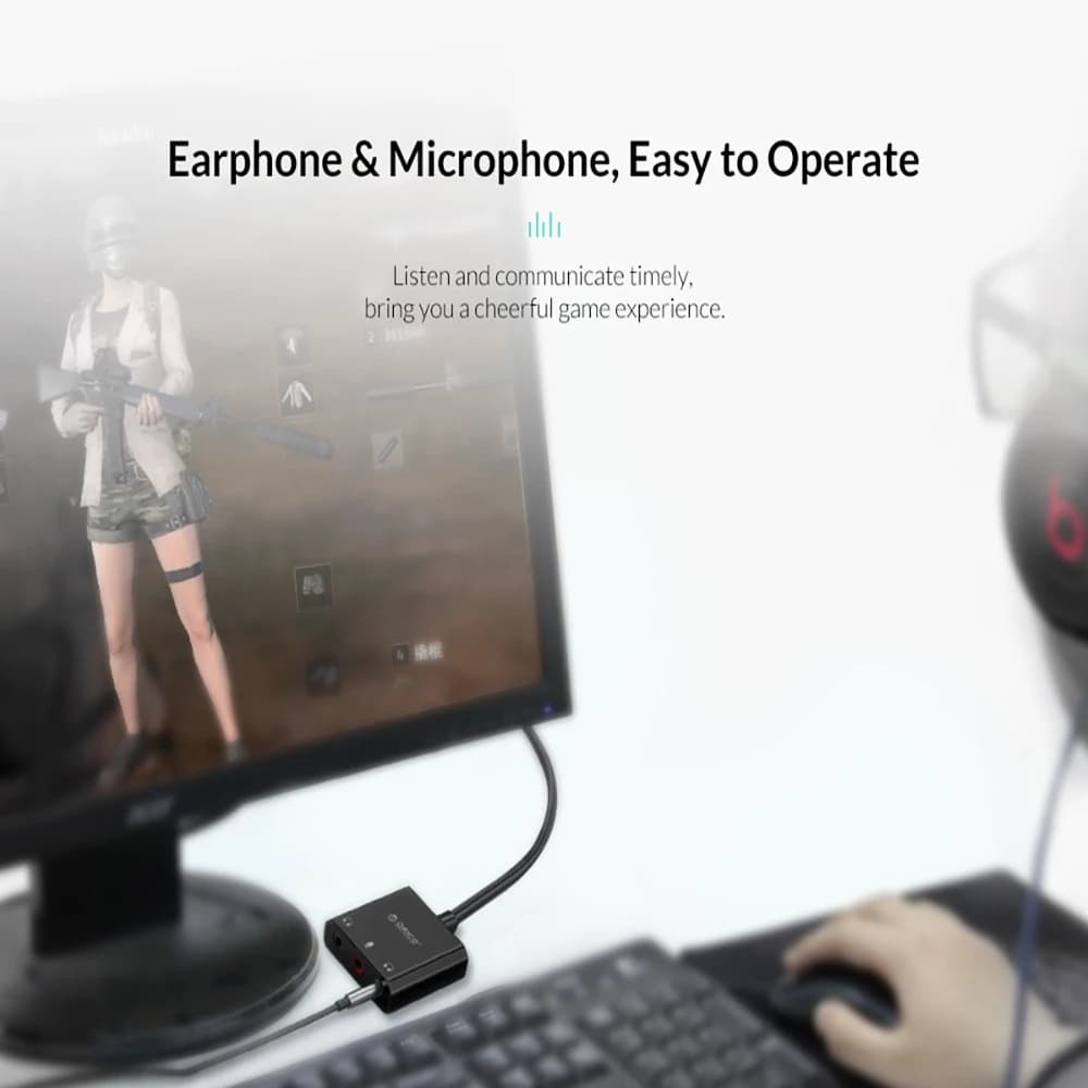 ORICO SC2 External USB Sound Card Audio Jack 3.5mm Cable Adapter Volume Adjustment Driver-free Stereo Microphone Speaker Headset - 6