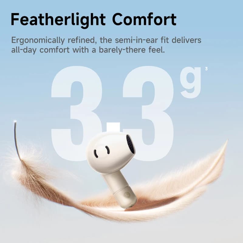 Baseus Bass BS2 Lite True Wireless Earbuds Bluetooth 6.0 Semi-in-Ear Earphones 2-Mic AI ENC 40H Playtime IP55 SuperBass Ear buds - 3