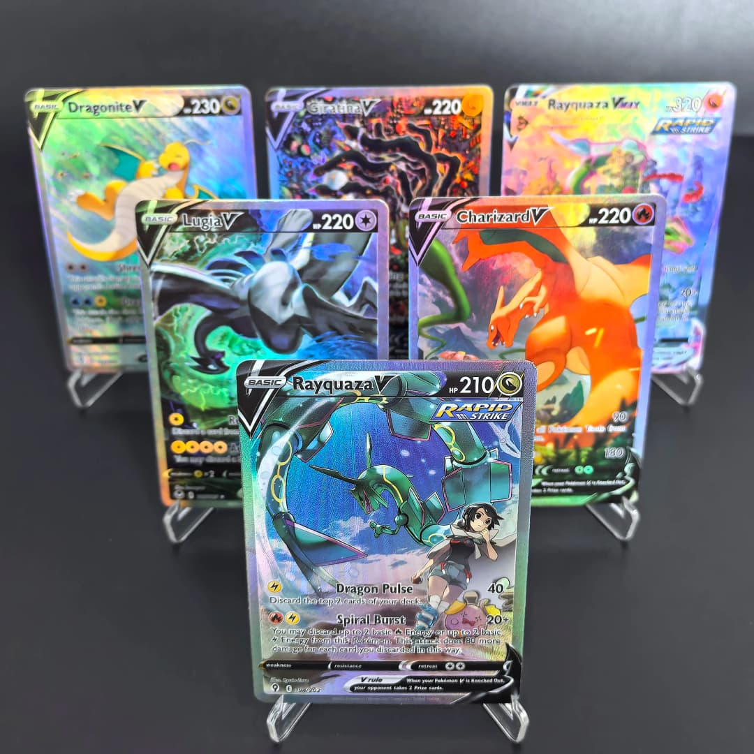 DIY PTCG Pokemon Collection Cards Charizard Rayquaza Lugia Giratina V  Self Made Cards Classic Game Anime Cards Gift Toys