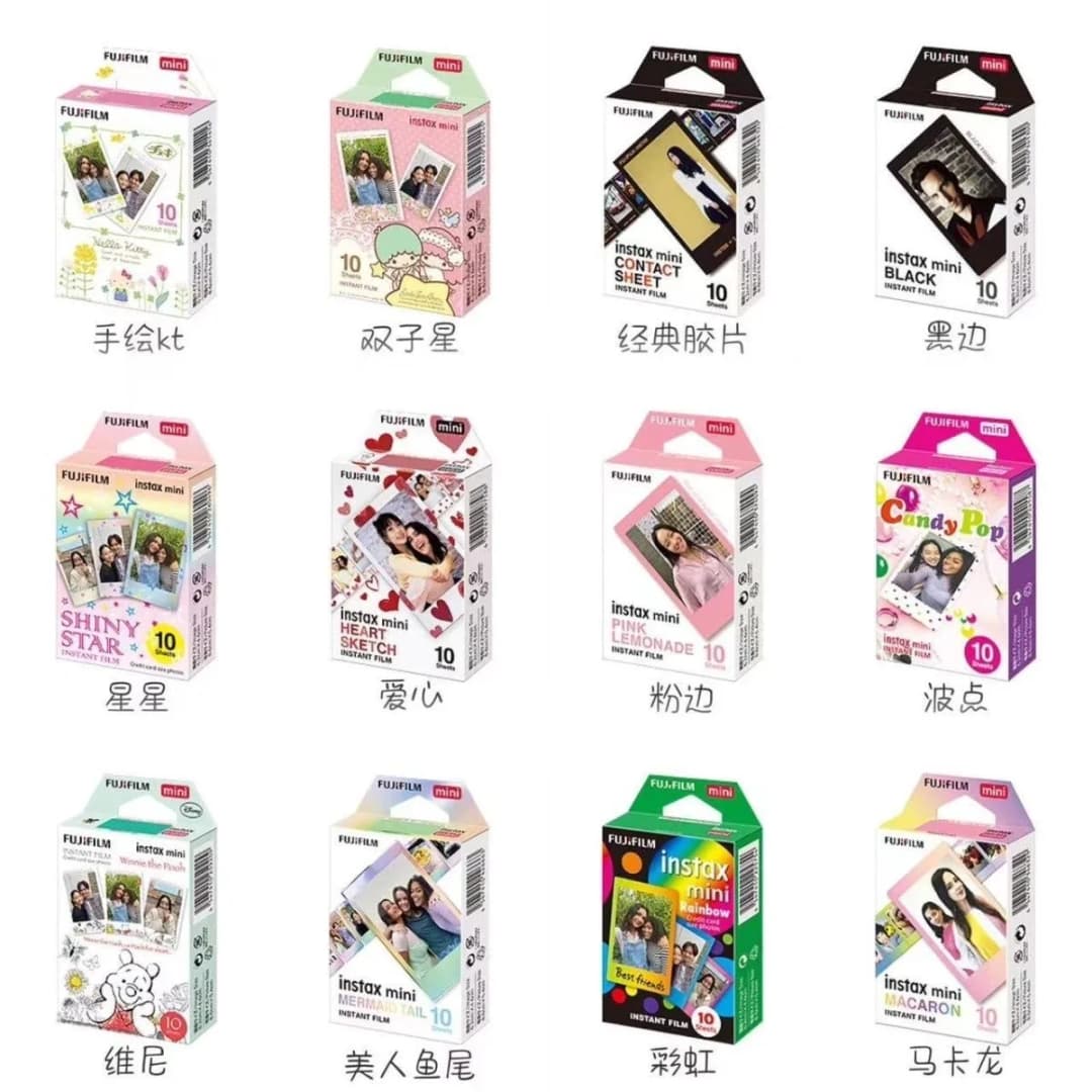 Classic 10-20 Sheets Fujifilm Instax Mini 12 11 9 Color Films White 3 Inch For Instant Camera 7+ 8 25 40 70 90 link Photo Paper
