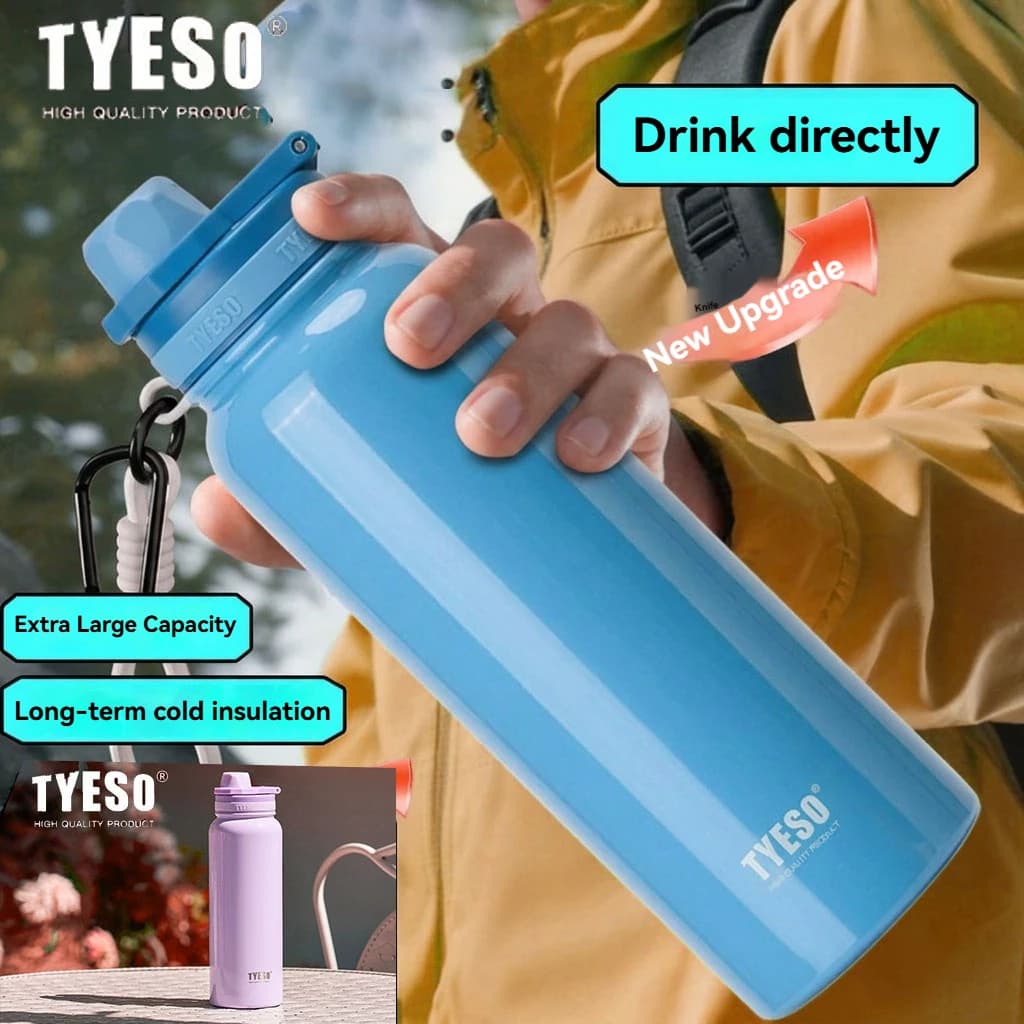 زجاجة ترمس TYESO قارورة معزولة لكوب ماء للسفر والرياضة الخارجية قوارير فراغية كوب حراري من الفولاذ المقاوم للصدأ - 2