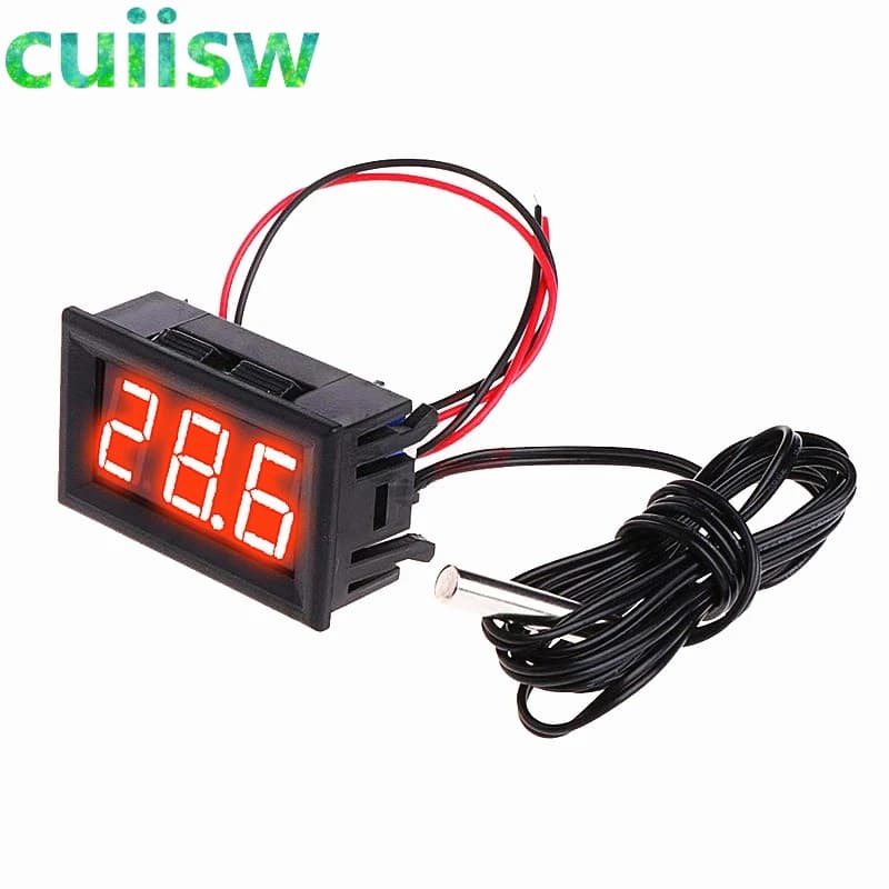 DC 12V Mini Digital LED Thermometer for Car Temperature Monitor Panel Meter Measuring Range -50-110C with Temperature Probe - 2