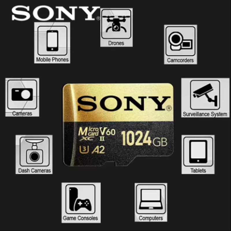 بطاقة ذاكرة SONY سعة 1 تيرابايت، بطاقة Micro TF SD سعة 512 جيجابايت، بطاقة SD Micro فائقة، 256 جيجابايت، 128 جيجابايت، بطاقة SD C10 TF فلاش لهواتف Xiaomi والكاميرا والكمبيوتر اللوحي - 6