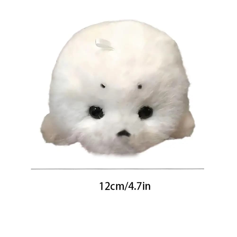 Soft Grey Seal Plush Keychain White Seal Plushies Animal Pendant Fashion Stuffed Doll Keyring Car Key Accessories Car Ornaments - 6