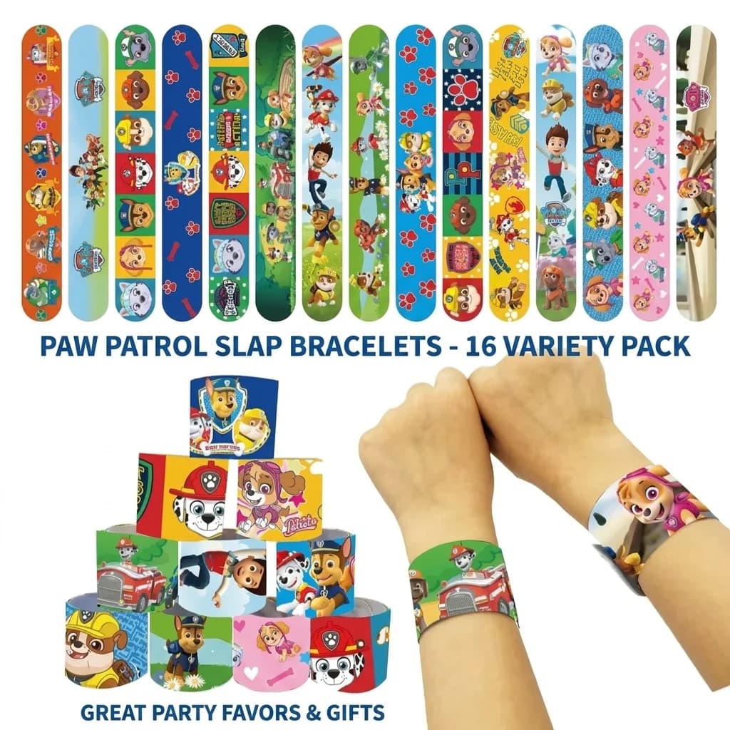 15Pcs/Set Paw Patrol Family Series Bracelets Set Ryder Marshall Rubble PVC Snap Circle Cartoon Pat Circle Bracelets for Children - 2