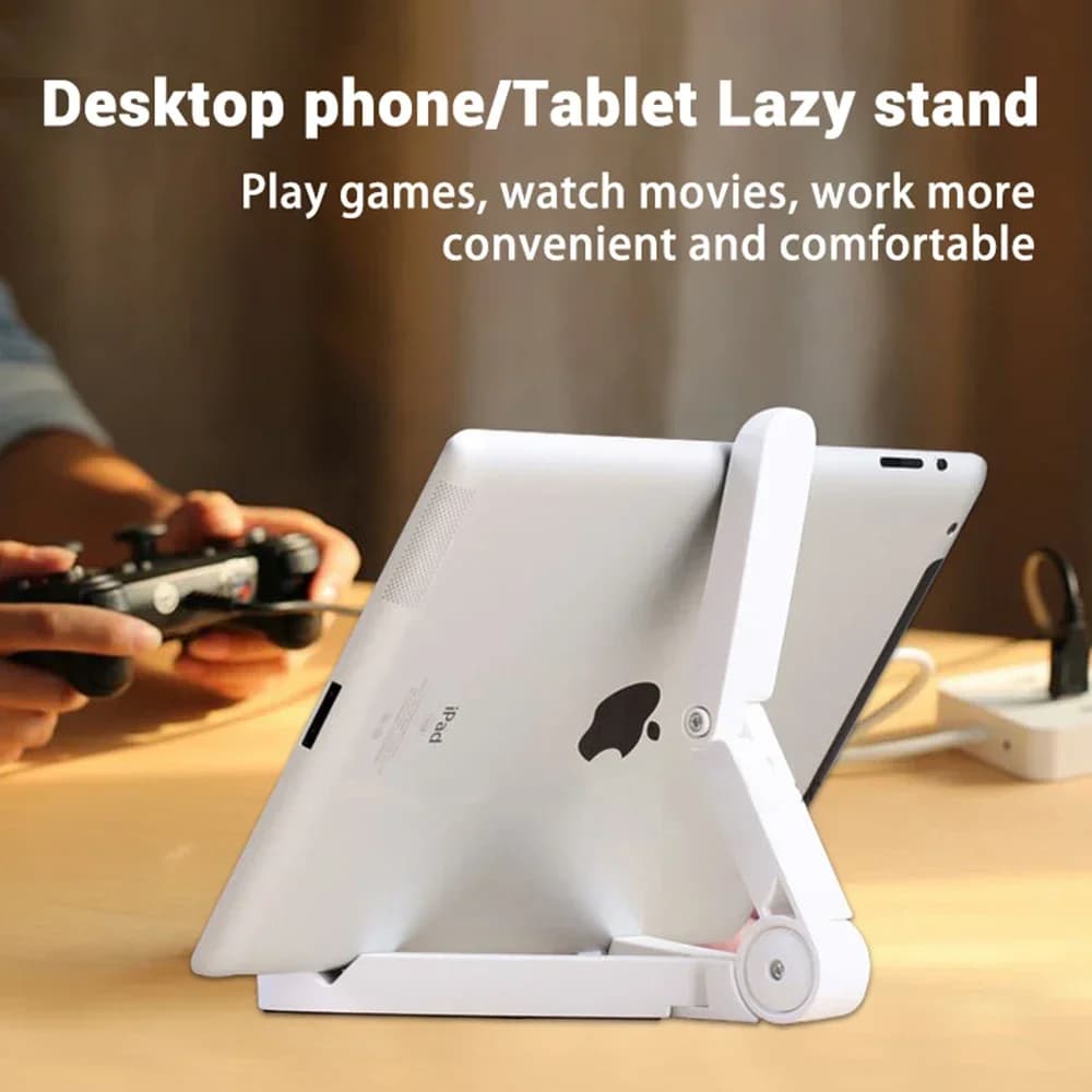 حامل iPad محمول قابل للطي متوافق مع 4 "-11" حامل بلاستيكي لسطح المكتب للهاتف اللوحي Xiaomi Samsung Huawei Phone Tablet Stand - 3