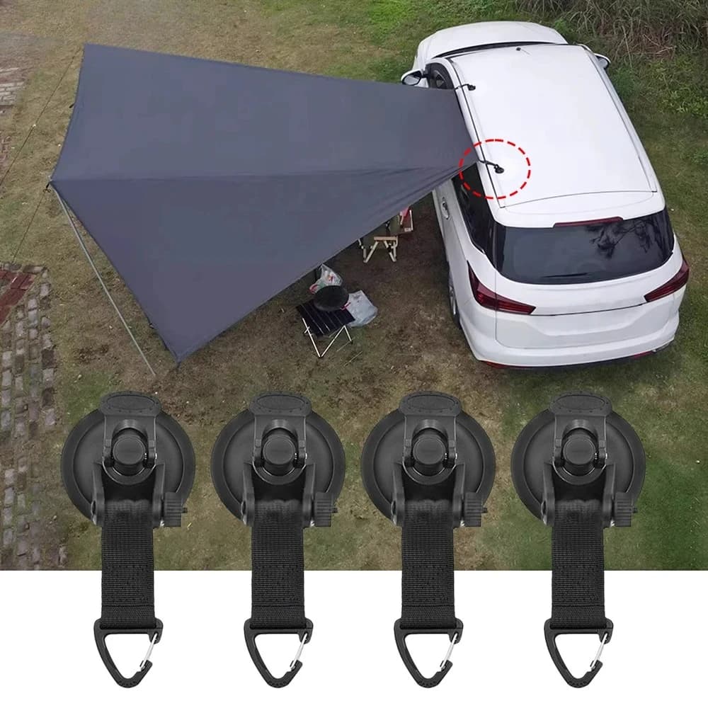 2/4pcs Car Tent Suction Cup Buckle Side Awning Anchors Outdoor Camping RV Van Accessory Secure Hook for Car RV Camping Accessory