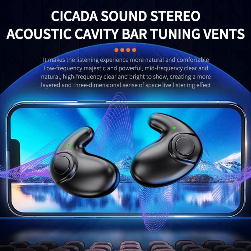 Waterproof Wireless Bluetooth 5.3 Headsets Mini headset Painless Call Noise Cancelling Thin Headphones Fit for Sleeping/Sports - 2