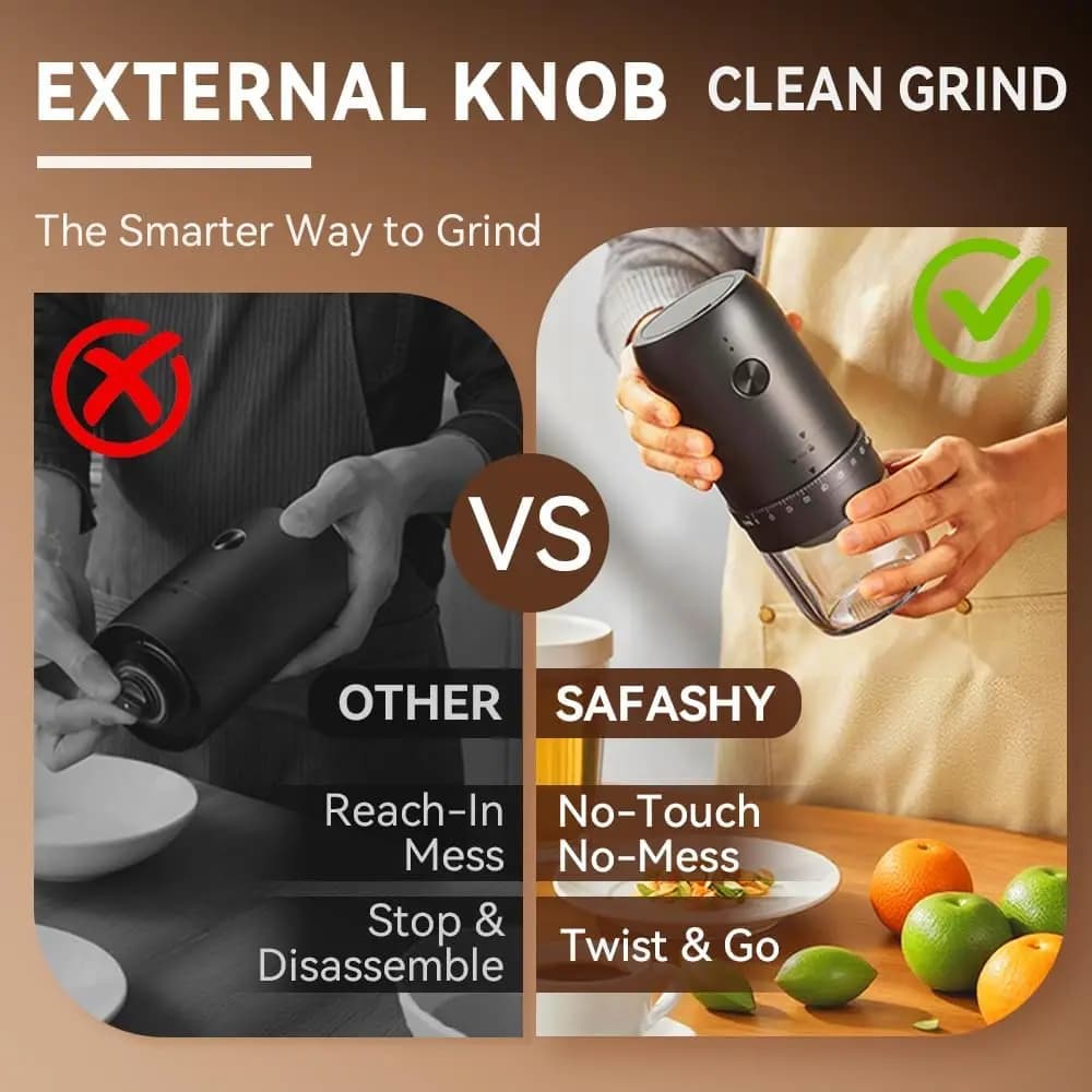 Portable Coffee Grinder Electric USB Rechargeable Home Outdoor Blenders Profession Adjustable Coffee Beans Grinding for Kitchen - 2