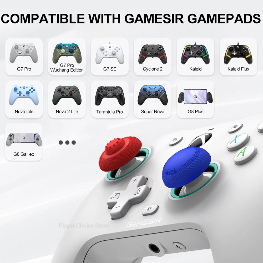 أغطية عصا تحكم GameSir لـ G7 PRO Cyclone 2 Kaleid Flux G7 SE G8 Plus Nova 2 Lite أغطية إبهام سيليكون ملونة لأجهزة التحكم - 2