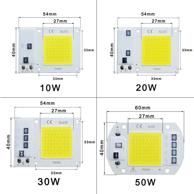 LED Chip COB lamp 10W 20W 30W 50W AC 220V 240V IP65 Smart IC No Need Driver DIY Flood light Led Bulb Spotlight Outdoor Lamp bead - 3