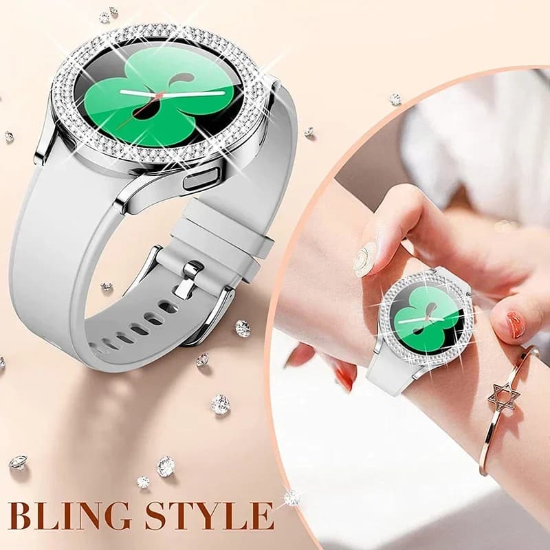 غطاء ماسي لامع لساعات Samsung Galaxy Watch 7 6 5 4، غطاء واقي شفاف 40 مم و44 مم - 3