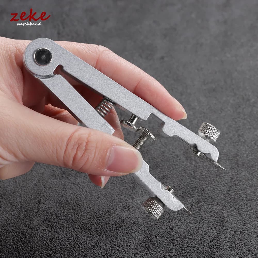 مجموعة أدوات إزالة وتركيب أساور الساعات، تشمل كماشة وملقط، إكسسوارات فضية - 3