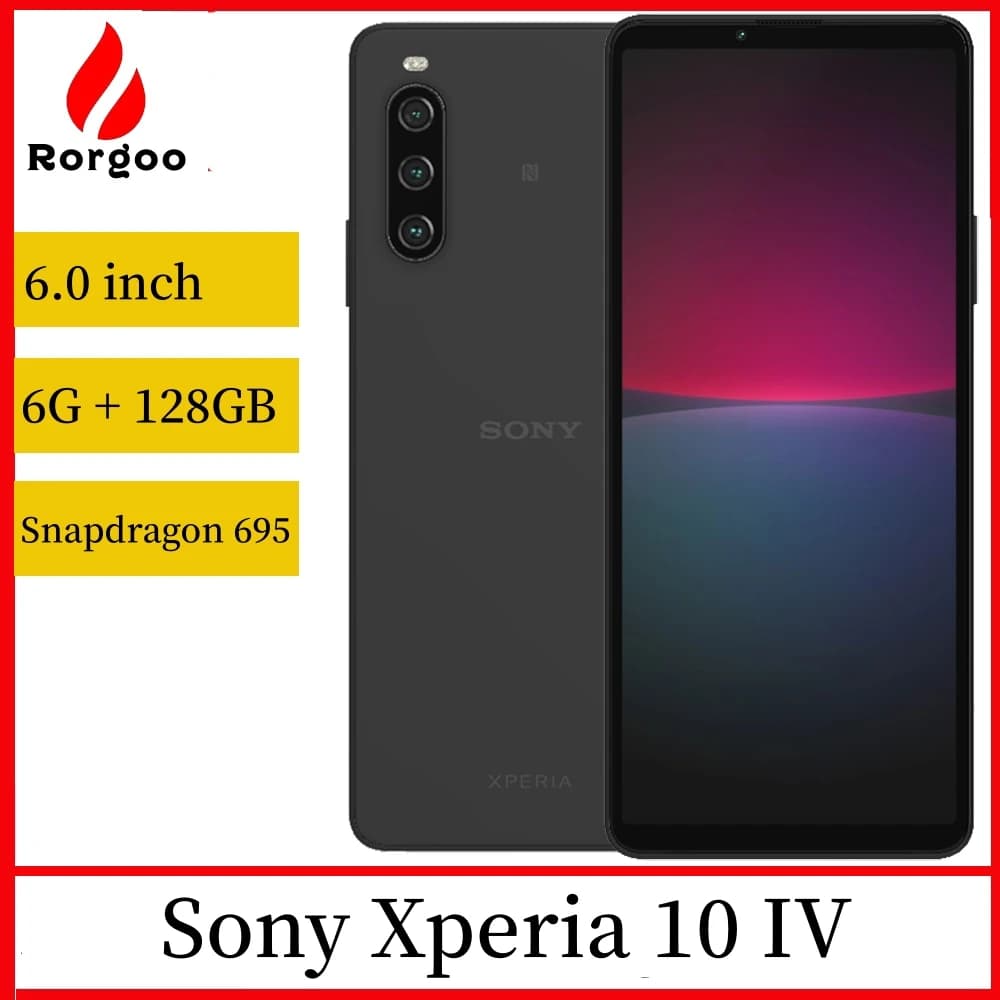 سوني اكسبيريا 10 الرابع 5G أصلي XQ-CC54 XQ-CC72 6 جيجابايت 128 جيجابايت ذاكرة داخلية شاشة 6.0 بوصة OLED ثلاث كاميرات معالج سناب دراجون 695 ثماني النواة هاتف محمول