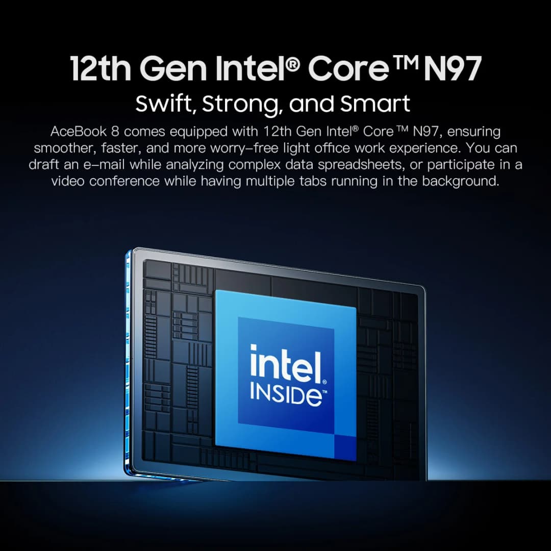 Blackview Acebook 8 Laptop 15.6''  Win 11 12th Gen Intel Core N97 processor 16GB DDR4 512GB SSD 5000mAh Battery with 36W Charge - 4