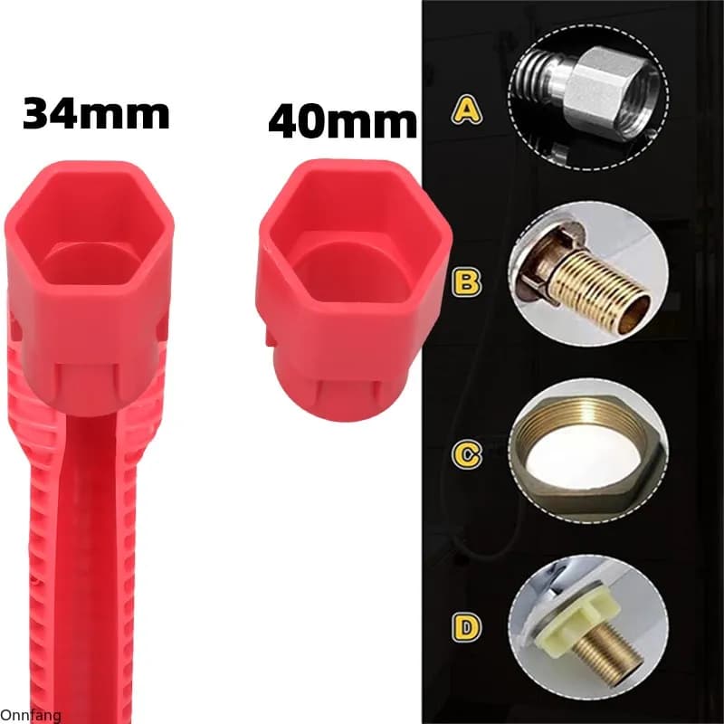 8 In 1 Flume Wrench Anti-slip Kitchen Sink Repair Tools Bathroom Faucet Assembly Key Plumbing Installation Wrench - 3