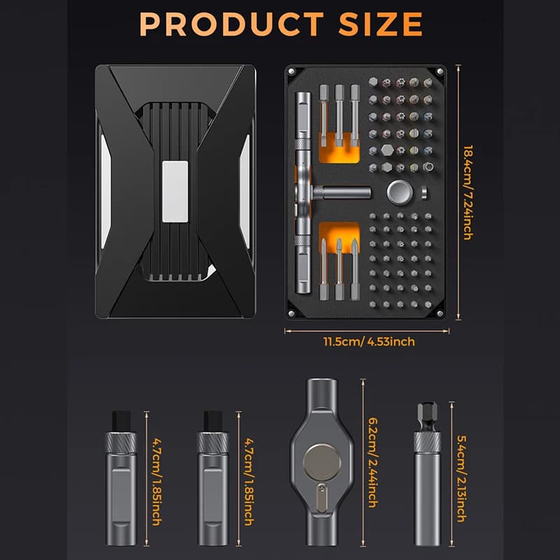 74 in1 مفك براغي بسقاطة مجموعة انفصال اسئلة T مقبض المحمولة مجموعة أدوات إصلاح للأثاث الكمبيوتر دراجة النظارات DIY بها بنفسك - 5