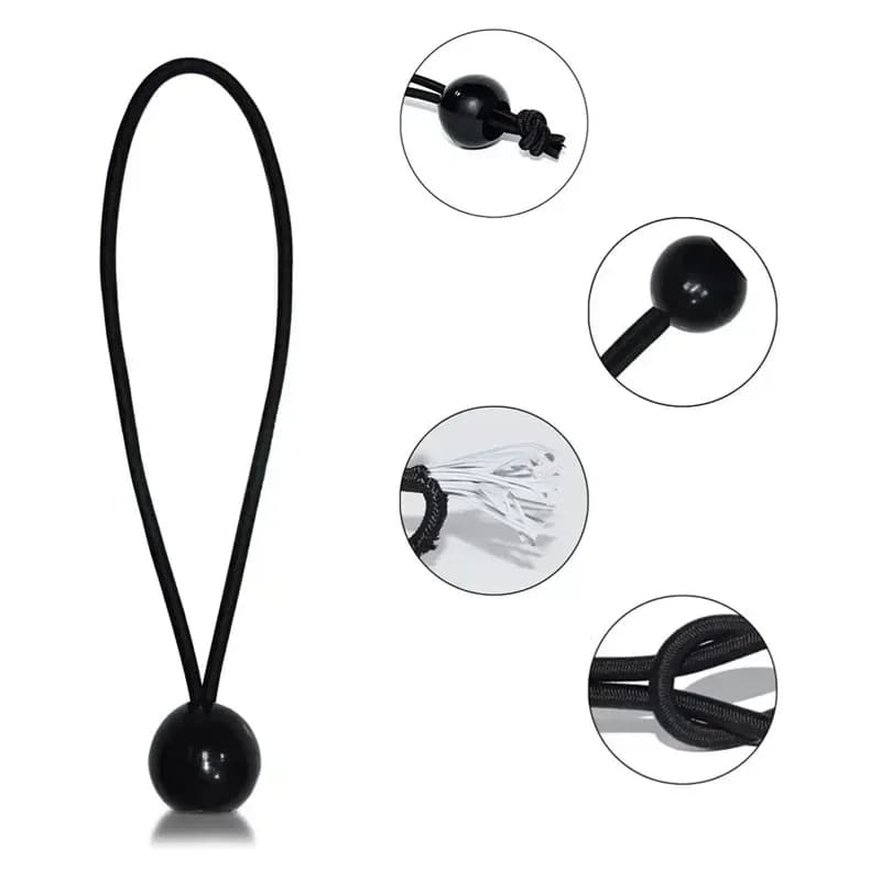 10pcs Bungee Ball Tarps Canvas Tarpaulin Flagpole Ties Cord Ends Elastic Rope Lace Fixed Boat Pole Camping Tent Accessories - 2