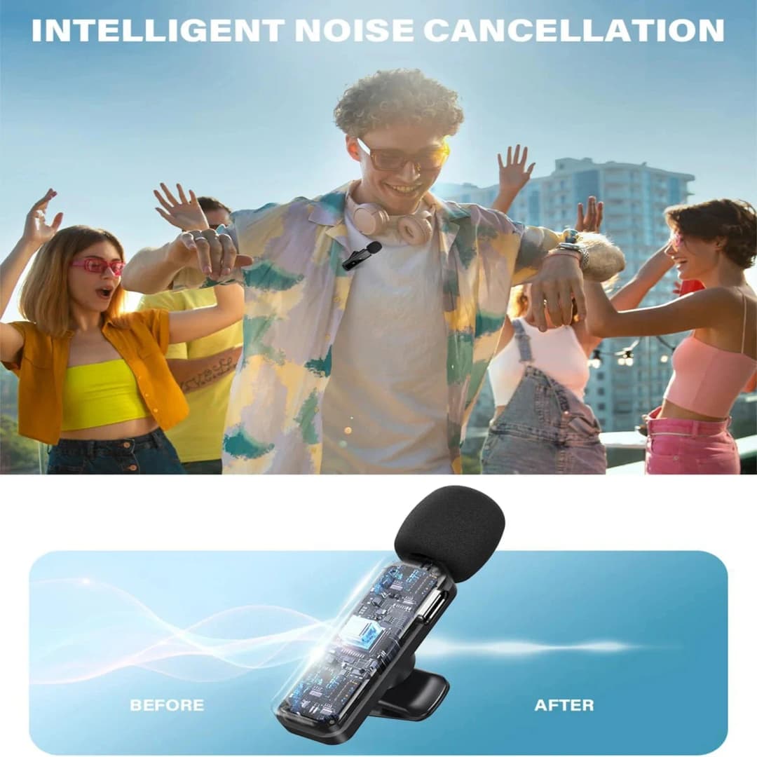 Lavalier Wireless Microphone 80mAh Rechargeable Battery Clip-On Podcast Mic for Streaming Vlogging Voice Recording Plug & Play - 2