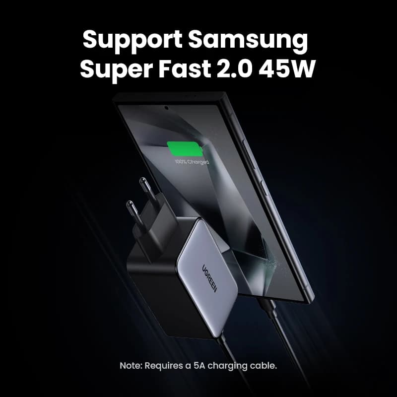شاحن GaN بقوة 65 واط مع 4 منافذ USB-C للشحن السريع يدعم Quick Charge 3.0 وPD 3.0 لأجهزة ماك بوك أير والكمبيوتر المحمول والتابلِت وهواتف آيفون 17 و16 و15 برو ماكس - 4