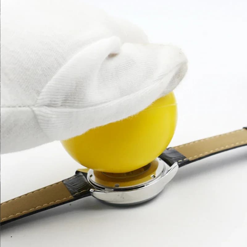 فتحة خلفية لعلبة الساعة من نوع الكرة اللولبية، كرة مطاطية احتكاكية لاصقة قابلة للنفخ لصانع الساعات، عدة أدوات إصلاح الساعات - 4