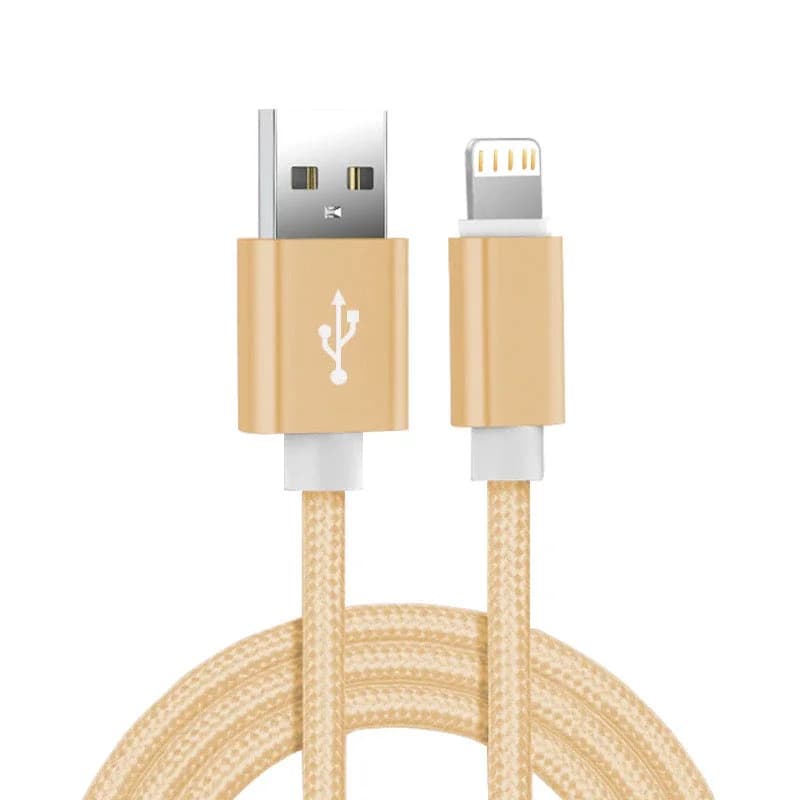 كابل شاحن USB مضفر من النايلون المعدني لهاتف iPhone 14 8 7 6S Plus X XR XS 11 12 13 Pro Max iPad 9 سلك بيانات شحن سريع 1 متر 2 متر 3 متر - 3