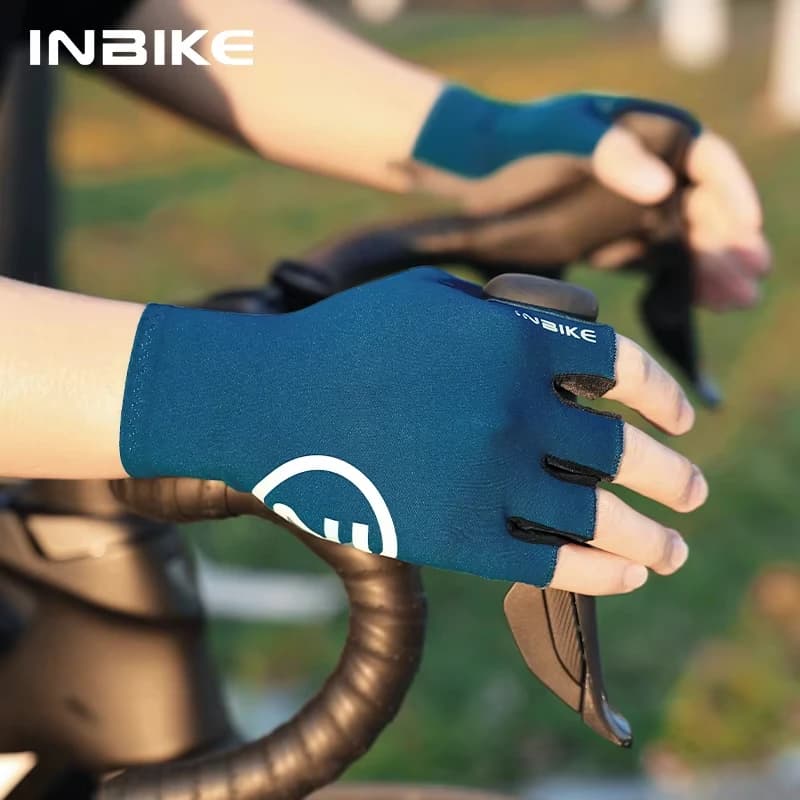 INBIKE Cycling Gloves Summer MTB Bike Gloves for Men Biking Gloves Gel Padded Half Finger Road Bike Bicycle Gloves Accessories