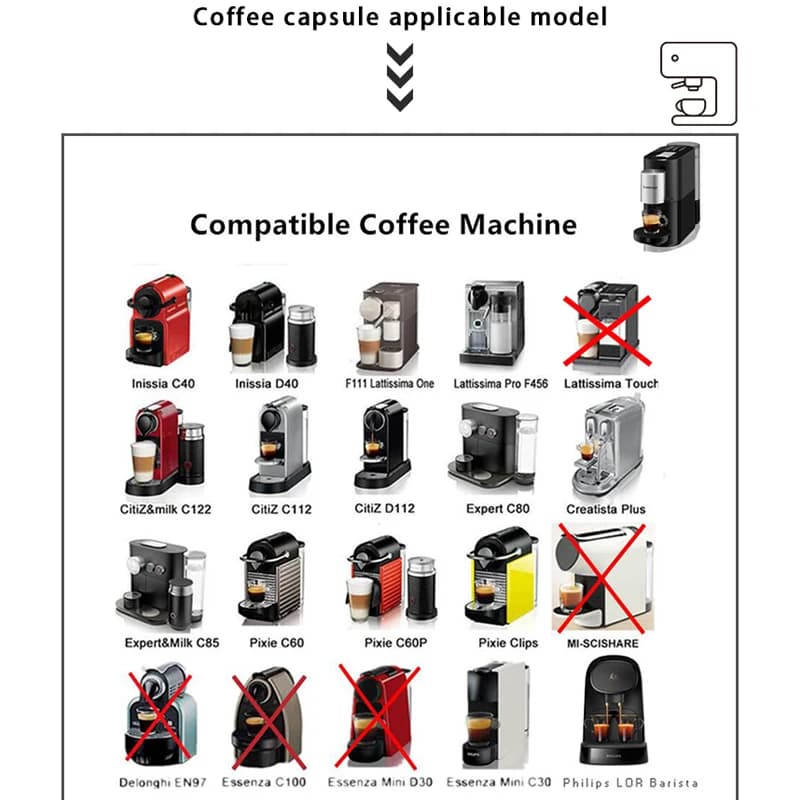 3/6 قطع كبسولات قهوة نسبريسو قابلة لإعادة الملء وإعادة الاستخدام مع ملعقة وفرشاة - 3