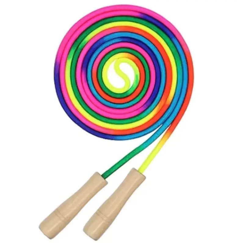5m Children Group Skipping Rope Rainbow Long  rope Students Speed Skipping Rope -fit Jump Rope With Anti-Slip Handle - 3