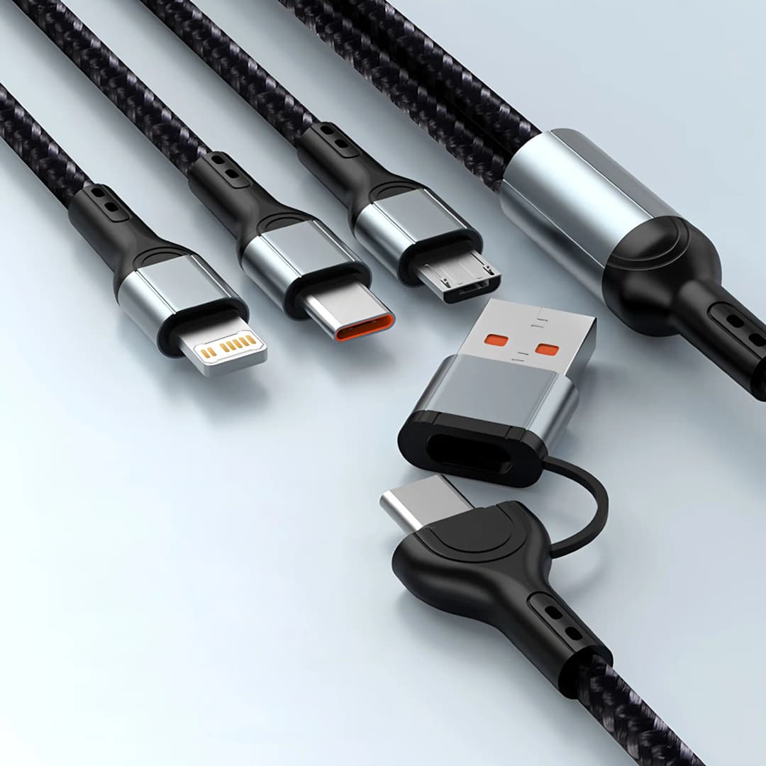 3 In 2 Fast Charging Cord for Iphone Samsung Huawei Micro Usb Type C Charger Cable 1.2M Multi Usb Port Multiple Usb Charging Cor - 6