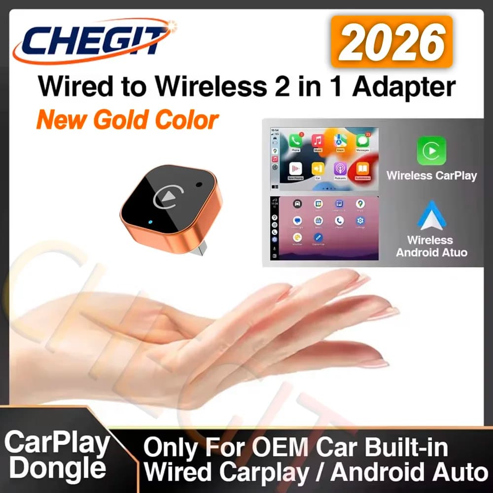 New Universal Wireless CarPlay Android Auto 2IN1 Wireless Adapter Smart Mini Box 5.8G WiFi Fast Connect Plug And Play