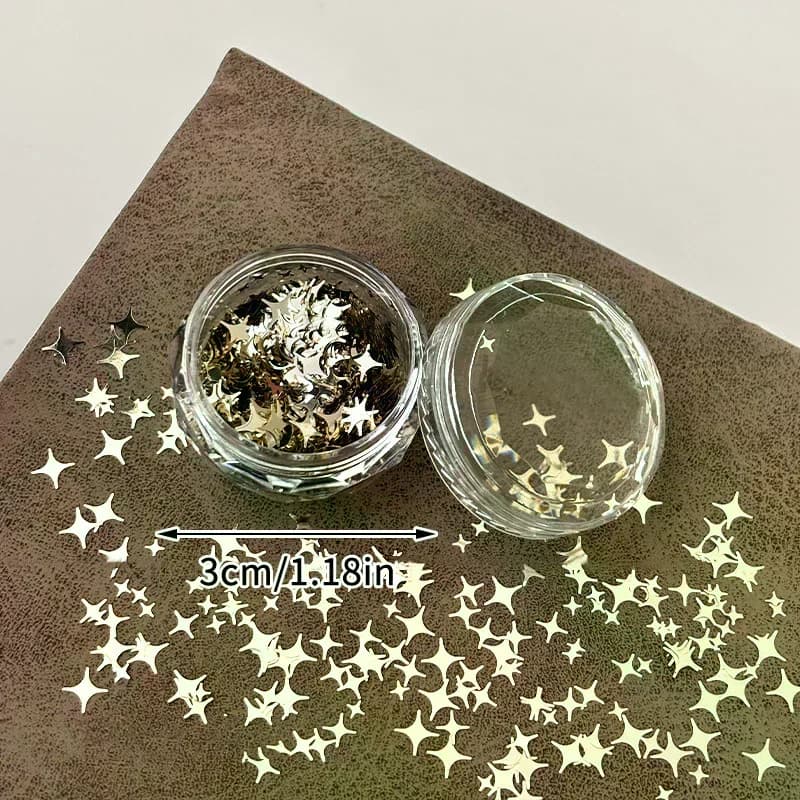 1Box Nail Glitter Star Shape Sequins Sparkly Flakes Paillette Nail Art Charms Decorations DIY Slices Accessories - 4