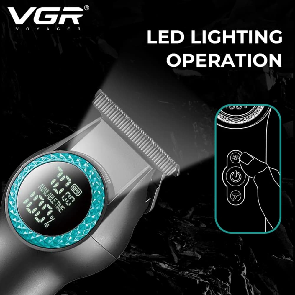 VGR Hair Trimmer Cordless Hair Cutting Machine Barber Electric 8000 RPM Hair Clipper Professional Haircut Trimmer for Men V-990 - 4