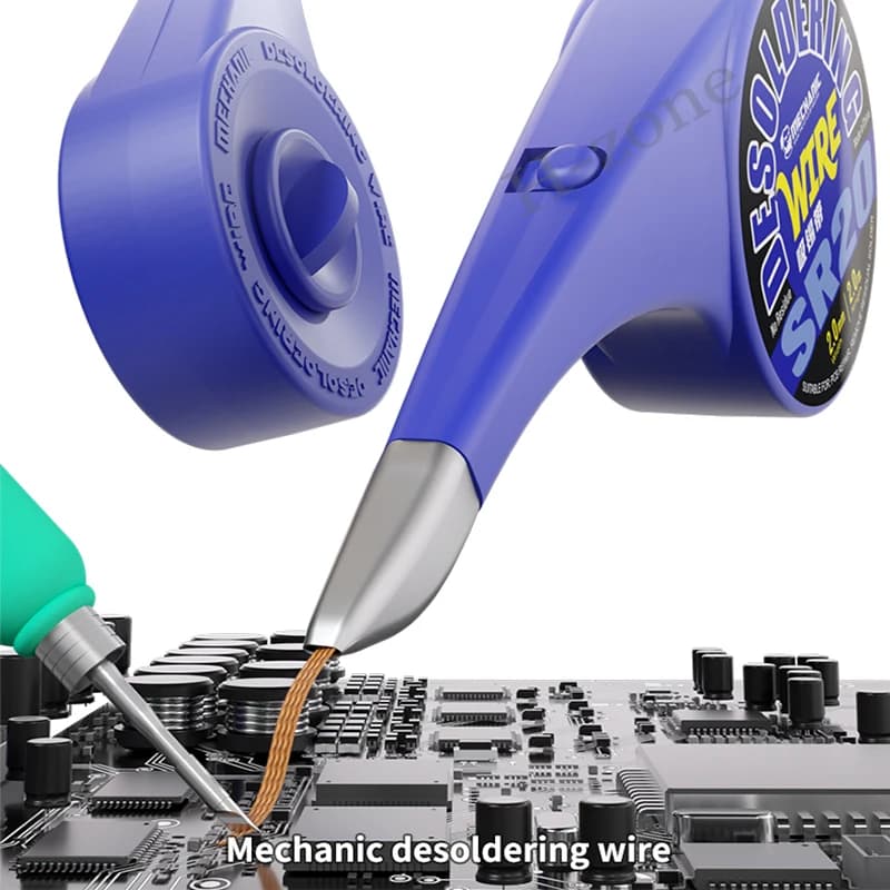 سلسلة ميكانيك SR20 أداة إزالة لحام فتيل امتصاص القصدير سلك إزالة اللحام مضاد للحرق لإصلاح المكونات الإلكترونية - 2