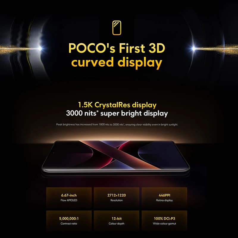عرض عالمي أول لهاتف POCO X7 إصدار عالمي، معالج Dimensity 7300-Ultra، شاشة AMOLED منحنية مقاس 6.67 بوصة بدقة 1.5K، شحن توربو 45 واط، NFC - 6