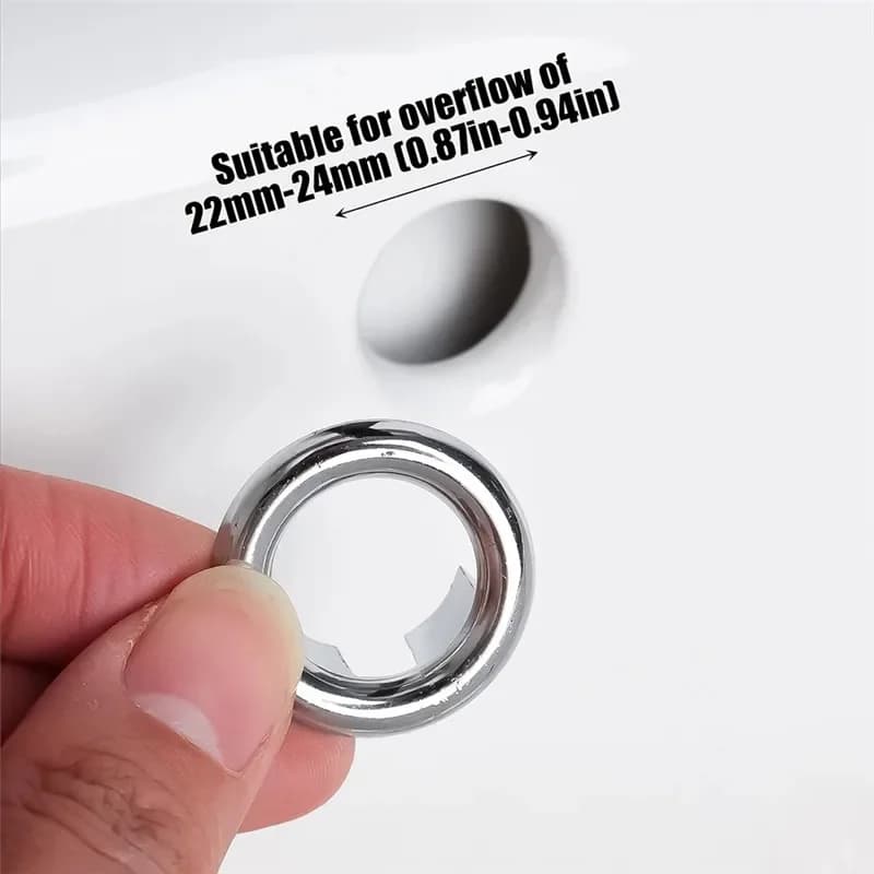 4/1 قطع غطاء فتحة الحوض الدائري غطاء الفائض حوض الاستحمام غطاء تصريف الحمام حلقات الفائض المجوفة إكسسوارات المطبخ والحمام - 2