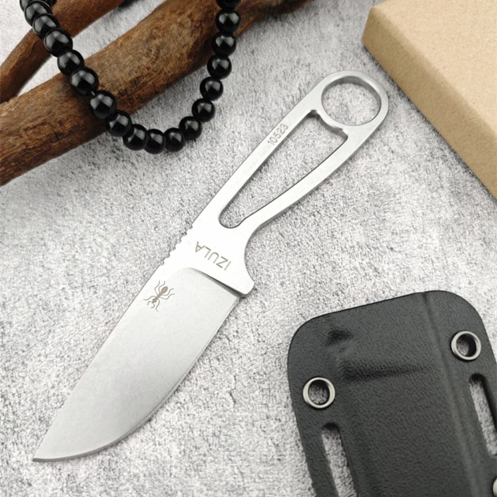 سكين جيب ثابت عالي الجودة، نصل D2، حقيبة Kydex، سكين متعدد الوظائف لتقطيع الفواكه، تصميم متين - 3