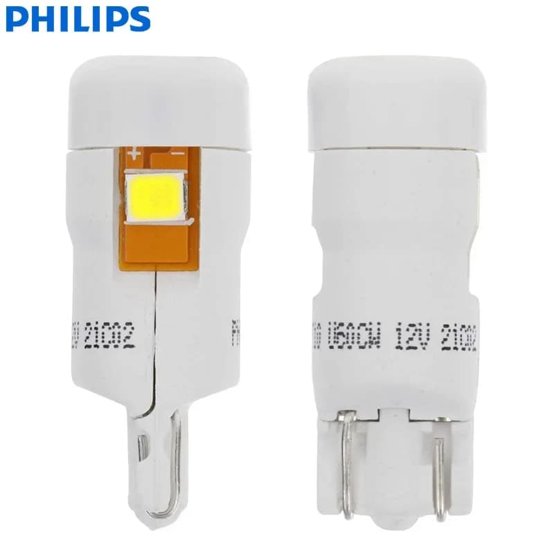 Philips Ultinon LED T10 W5W 194 12961WLED 6000K Cool White Car Turn Signal Lamps Interior Light Door Read Plate Bulbs 12961ULWX2 - 3