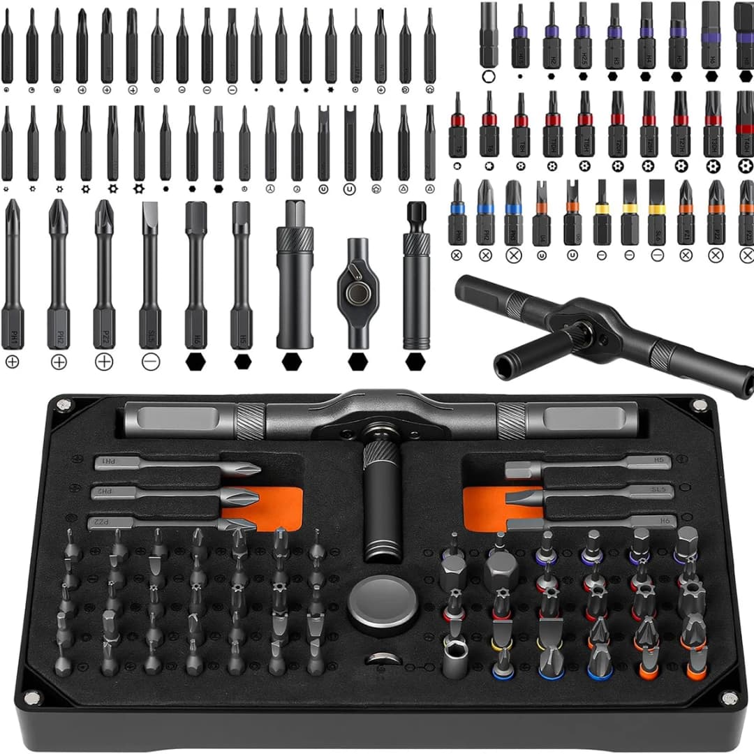 74 in1 مفك براغي بسقاطة مجموعة انفصال اسئلة T مقبض المحمولة مجموعة أدوات إصلاح للأثاث الكمبيوتر دراجة النظارات DIY بها بنفسك