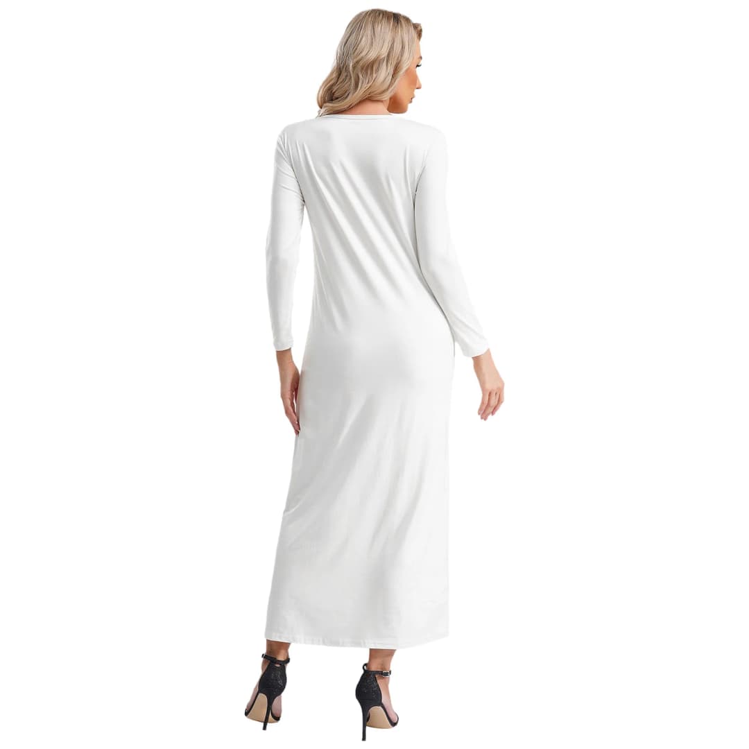 عبايات نسائية فستان عربي إسلامي بأكمام طويلة فستان صلاة مسلم قفطان دبي فساتين طويلة فضفاضة فستان ماكسي طويل أساسي قفطان دبي - 2