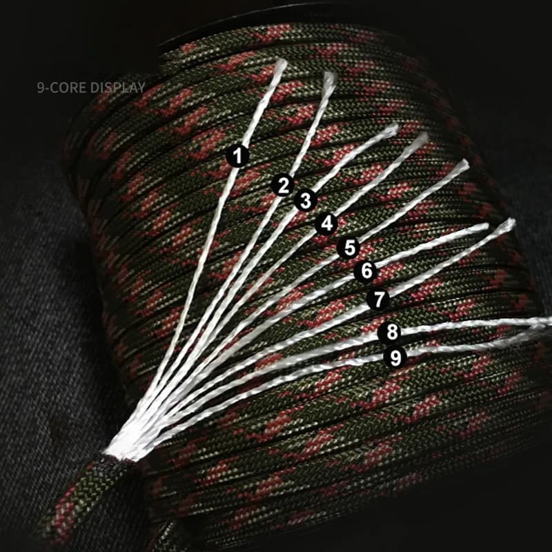 100/50M 550 Military Standard 9-Core Paracord Rope 4mm Outdoor Parachute Cord Survival Umbrella Tent Lanyard Strap Clothesline - 2