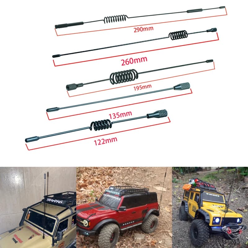 1 قطعة هوائي زينة معدني 122مم-290مم لسيارات التحكم عن بعد 1/10 1/18 1/24 Traxxas TRX4 Defender TRX4-M Bronco AXIAL SCX24