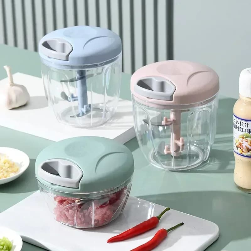 Crusher Vegetable Onion Cutter Kitchen Cooking Accessories 500/900ML Manual Meat Mincer Garlic Chopper Rotate GarlicPress - 2
