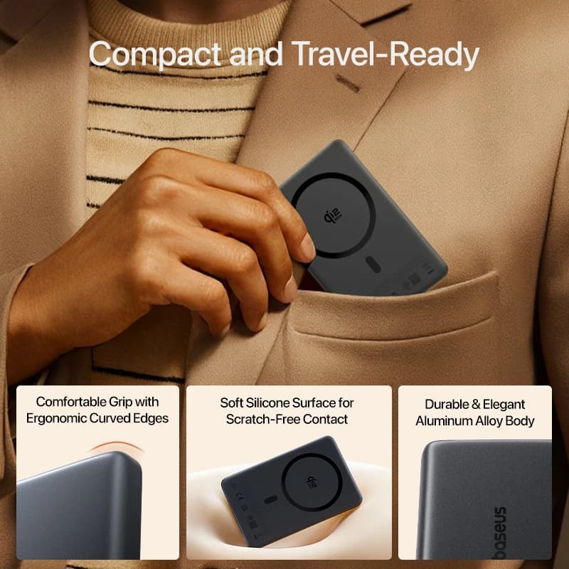 Baseus Qi2.2 25W Power Bank 10000mAh Magnetic Wireless Charging PD 45W USB-C Power Bank For iPhone 17 16 Pro Max Samsung S25 - 6