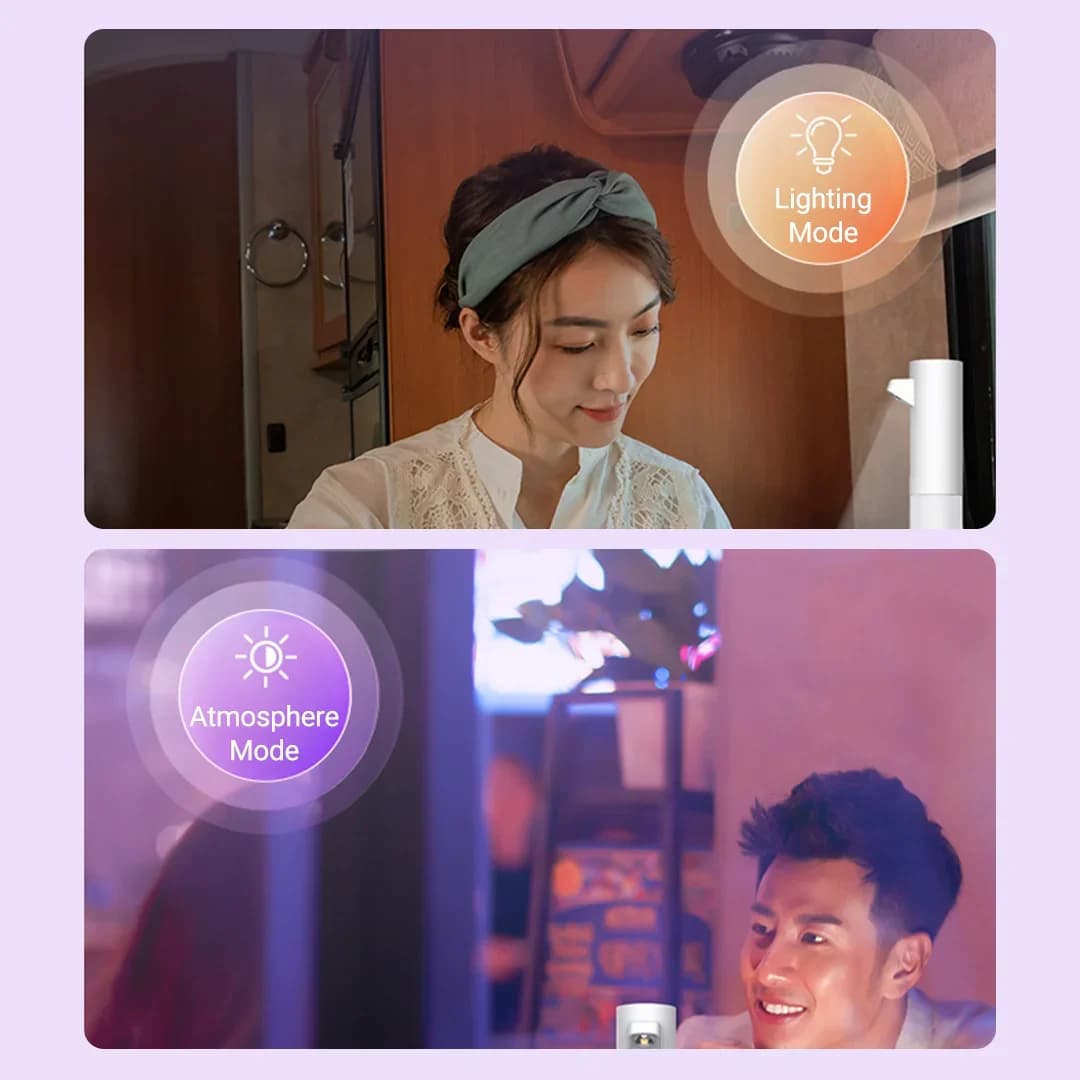 مصباح طاولة جوي قابل لإعادة الشحن من Yeelight، RGB، لديكور سطح المكتب وألعاب الفيديو والحاسوب، حماية للعين، وضع مزدوج - 2