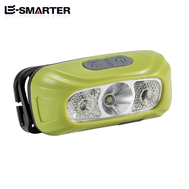 مصباح رأس صغير محمول مع مستشعر، مصباح LED قوي قابل للشحن عبر USB، كشاف إضاءة أمامي للصيد الليلي والتخييم - 5